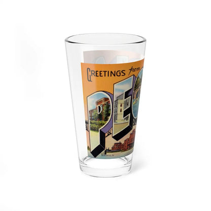 Greetings from Peoria Illinois (Greeting Postcards) Pint Glass 16oz-Go Mug Yourself