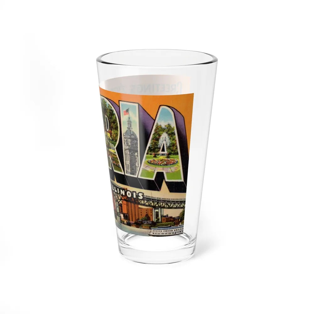 Greetings from Peoria Illinois (Greeting Postcards) Pint Glass 16oz-Go Mug Yourself