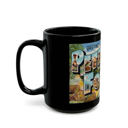 Greetings from Petrified Forest Ariz (Greeting Postcards) Black Coffee Mug-Go Mug Yourself