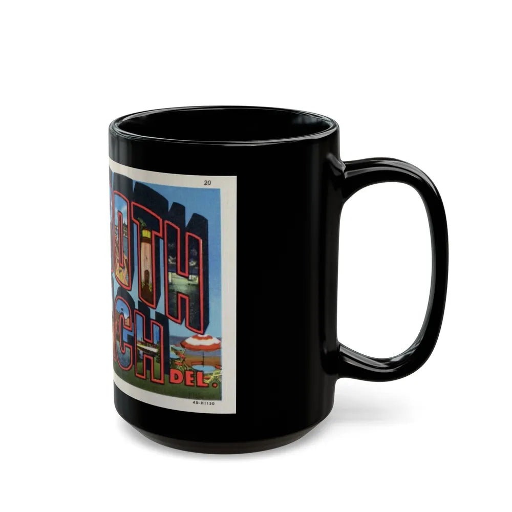 Greetings from Rehoboth Beach (Greeting Postcards) Black Coffee Mug-Go Mug Yourself