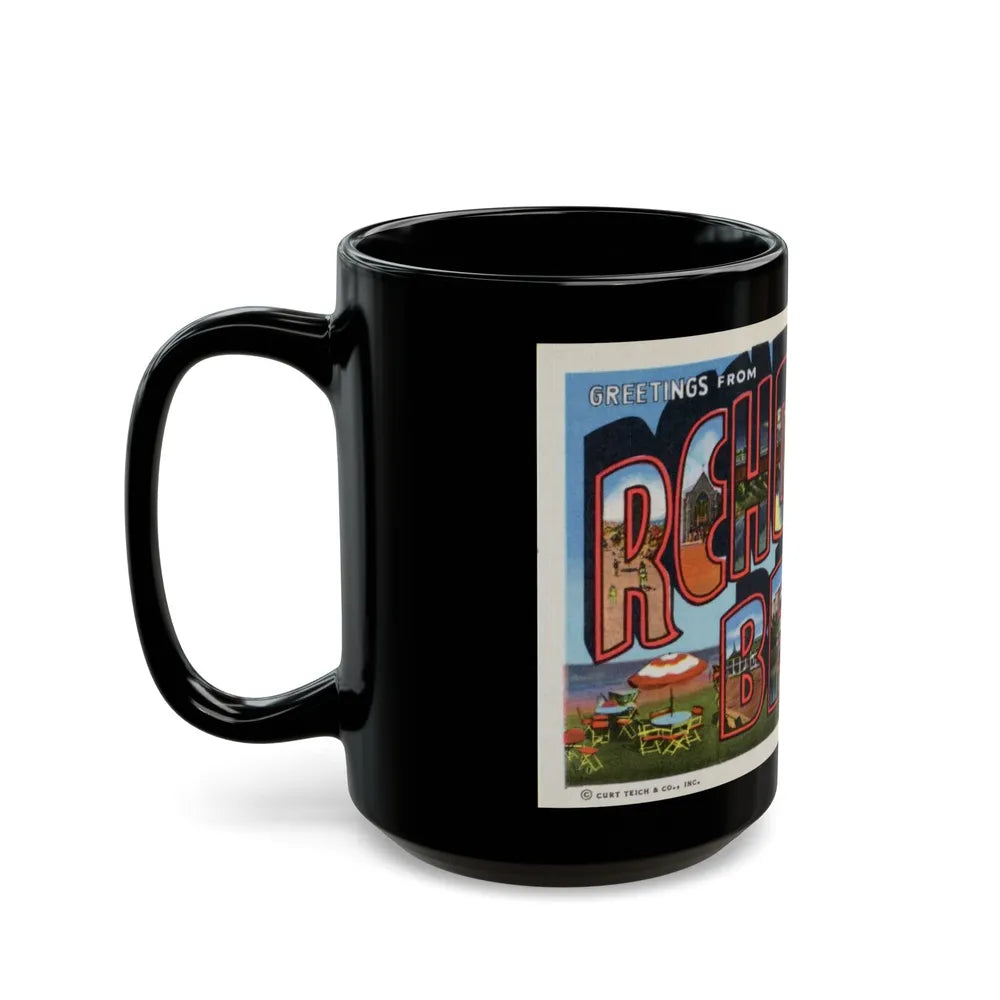 Greetings from Rehoboth Beach (Greeting Postcards) Black Coffee Mug-Go Mug Yourself