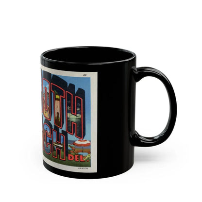 Greetings from Rehoboth Beach (Greeting Postcards) Black Coffee Mug-Go Mug Yourself