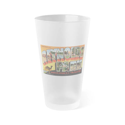 Greetings from Reynolds Park Winston Salem NC The Camel City (Greeting Postcards) Frosted Pint Glass 16oz-Go Mug Yourself