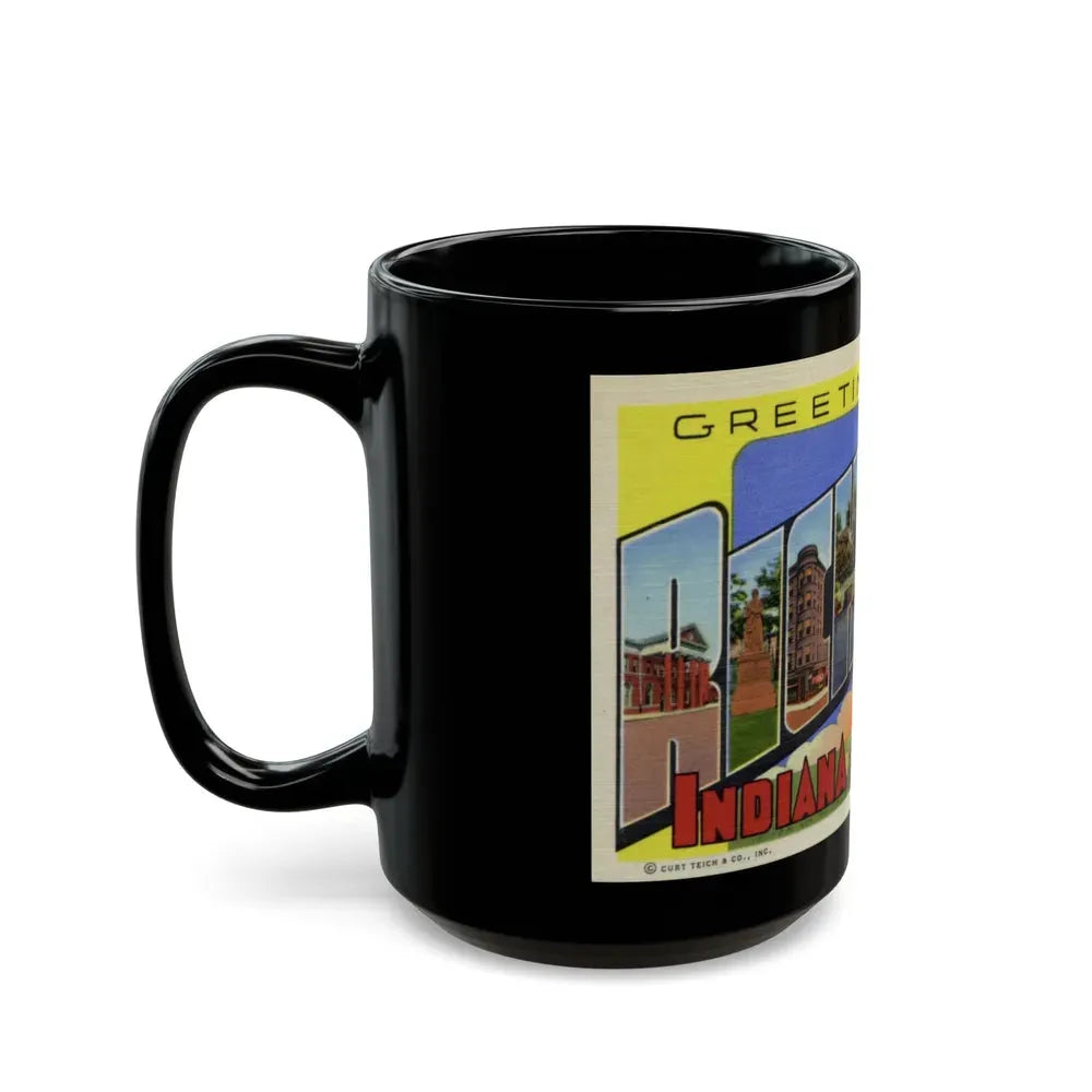 Greetings from Richmond Indiana (Greeting Postcards) Black Coffee Mug - Go Mug Yourself