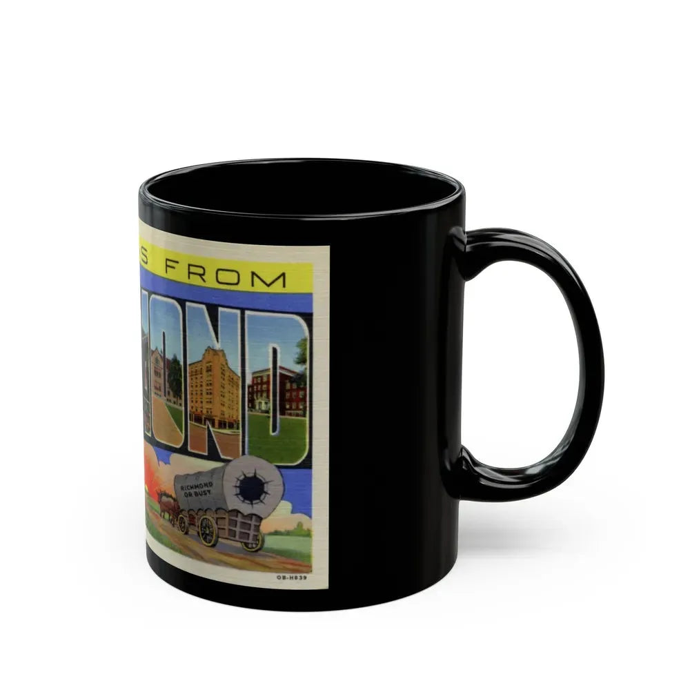 Greetings from Richmond Indiana (Greeting Postcards) Black Coffee Mug - Go Mug Yourself