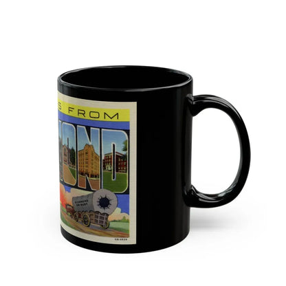 Greetings from Richmond Indiana (Greeting Postcards) Black Coffee Mug - Go Mug Yourself