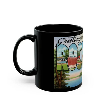 Greetings from Rockford Illinois (Greeting Postcards) Black Coffee Mug - Go Mug Yourself