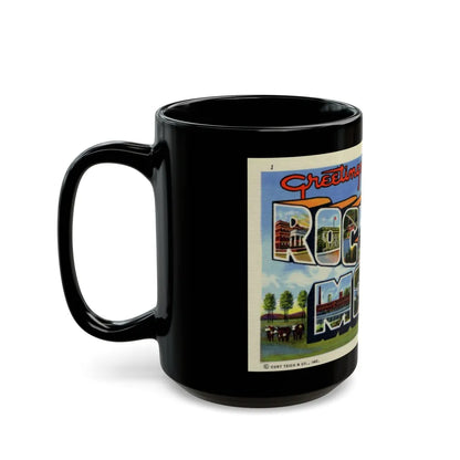 Greetings from Rocky Mount NC (Greeting Postcards) Black Coffee Mug-Go Mug Yourself