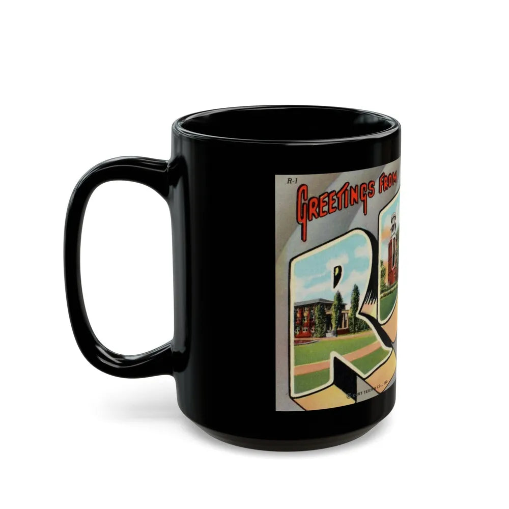 Greetings from Rome Ga (Greeting Postcards) Black Coffee Mug-Go Mug Yourself