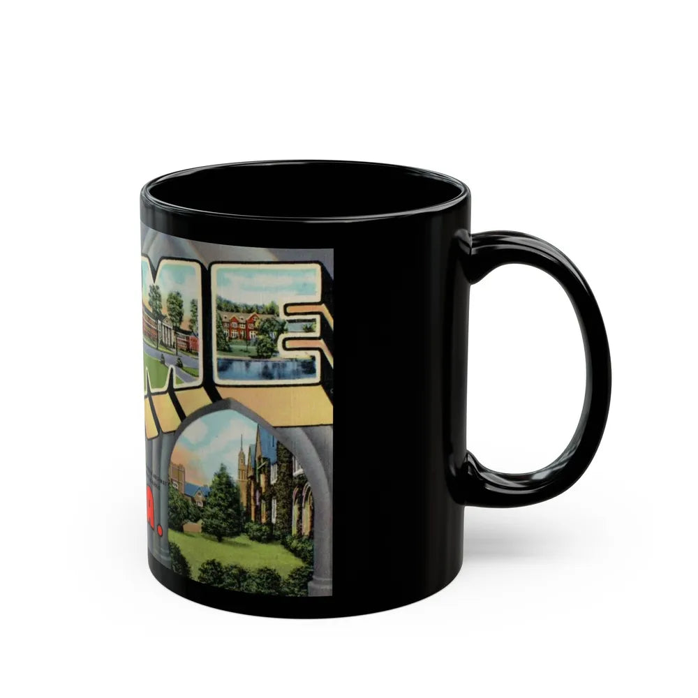 Greetings from Rome Ga (Greeting Postcards) Black Coffee Mug-Go Mug Yourself