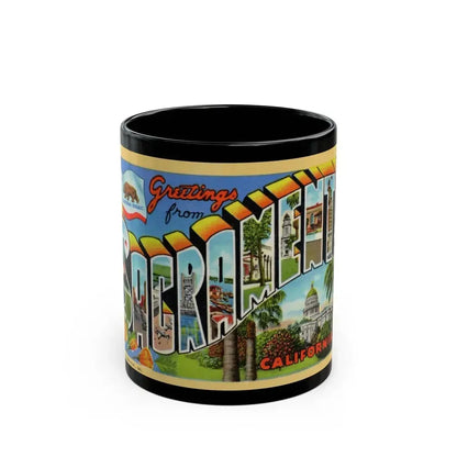 Greetings from Sacramento California (Greeting Postcards) Black Coffee Mug - Go Mug Yourself