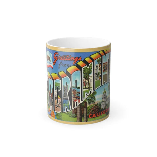 Greetings from Sacramento California (Greeting Postcards) Color Changing Mug 11oz-11oz-Go Mug Yourself