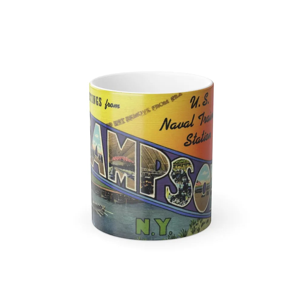 Greetings from Sampson NY (Greeting Postcards) Color Changing Mug 11oz-11oz-Go Mug Yourself