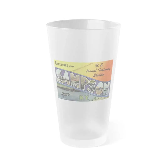 Greetings from Sampson NY (Greeting Postcards) Frosted Pint Glass 16oz Default Title - Go Mug Yourself