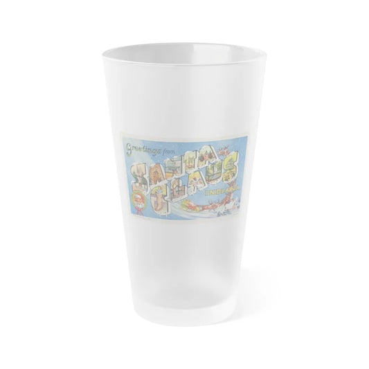 Greetings from Santa Claus Indiana (Greeting Postcards) Frosted Pint Glass 16oz-16oz-Frosted-Go Mug Yourself