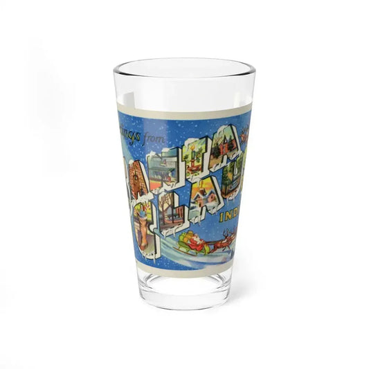 Greetings from Santa Claus Indiana (Greeting Postcards) Pint Glass 16oz 16oz - Go Mug Yourself