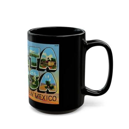 Greetings from Santa Rosa New Mexico (Greeting Postcards) Black Coffee Mug-Go Mug Yourself