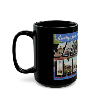 Greetings from scenic Southern Indiana (Greeting Postcards) Black Coffee Mug - Go Mug Yourself