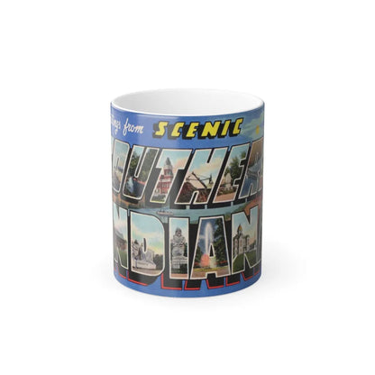 Greetings from scenic Southern Indiana (Greeting Postcards) Color Changing Mug 11oz-11oz-Go Mug Yourself