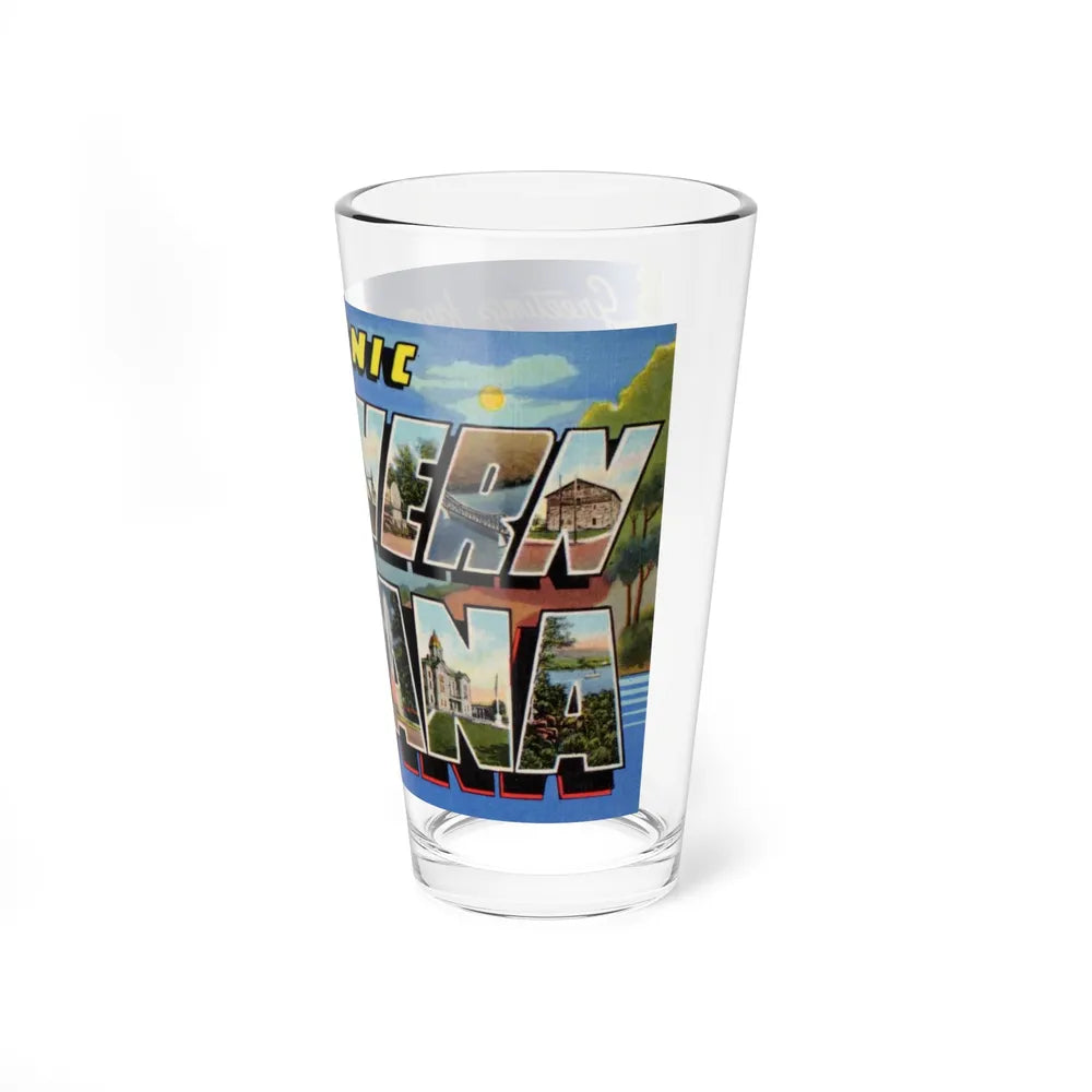 Greetings from scenic Southern Indiana (Greeting Postcards) Pint Glass 16oz-Go Mug Yourself