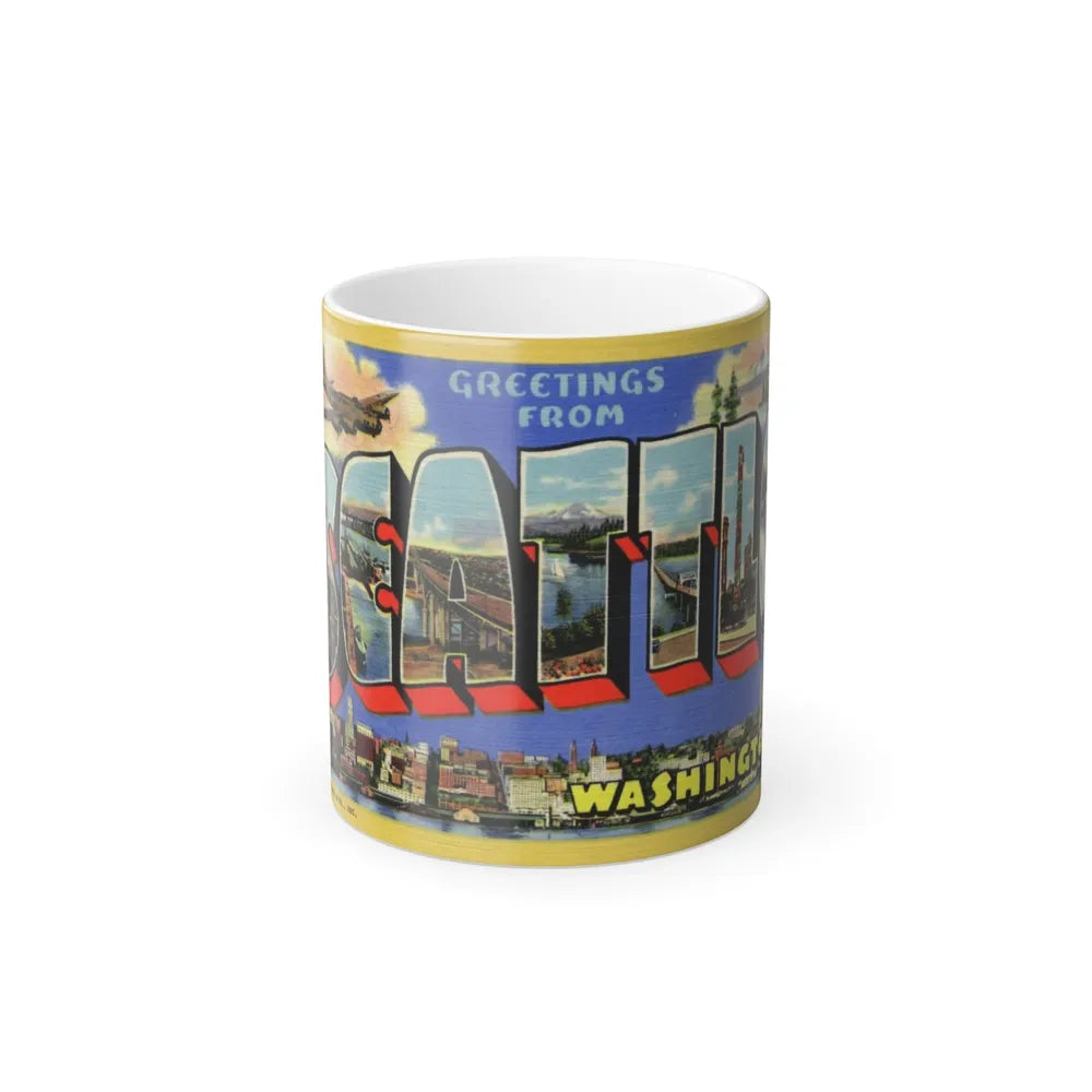 Greetings from Seattle Washington (Greeting Postcards) Color Changing Mug 11oz-11oz-Go Mug Yourself