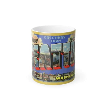 Greetings from Seattle Washington (Greeting Postcards) Color Changing Mug 11oz Default Title 11oz - Go Mug Yourself