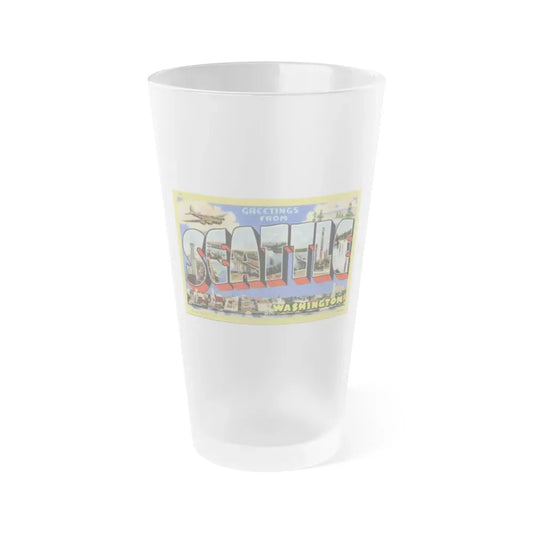 Greetings from Seattle Washington (Greeting Postcards) Frosted Pint Glass 16oz Default Title - Go Mug Yourself