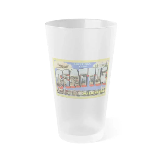 Greetings from Seattle Washington (Greeting Postcards) Frosted Pint Glass 16oz Default Title - Go Mug Yourself