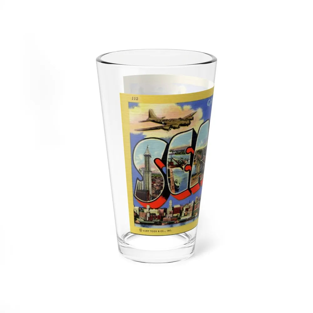 Greetings from Seattle Washington (Greeting Postcards) Pint Glass 16oz-Go Mug Yourself