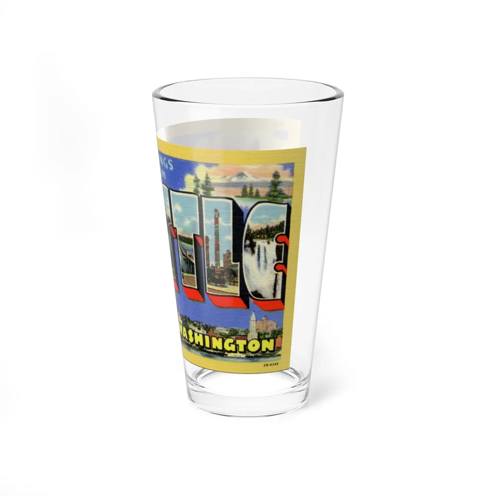 Greetings from Seattle Washington (Greeting Postcards) Pint Glass 16oz-Go Mug Yourself