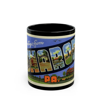 Greetings from Sharon PA (Greeting Postcards) Black Coffee Mug-11oz-Go Mug Yourself