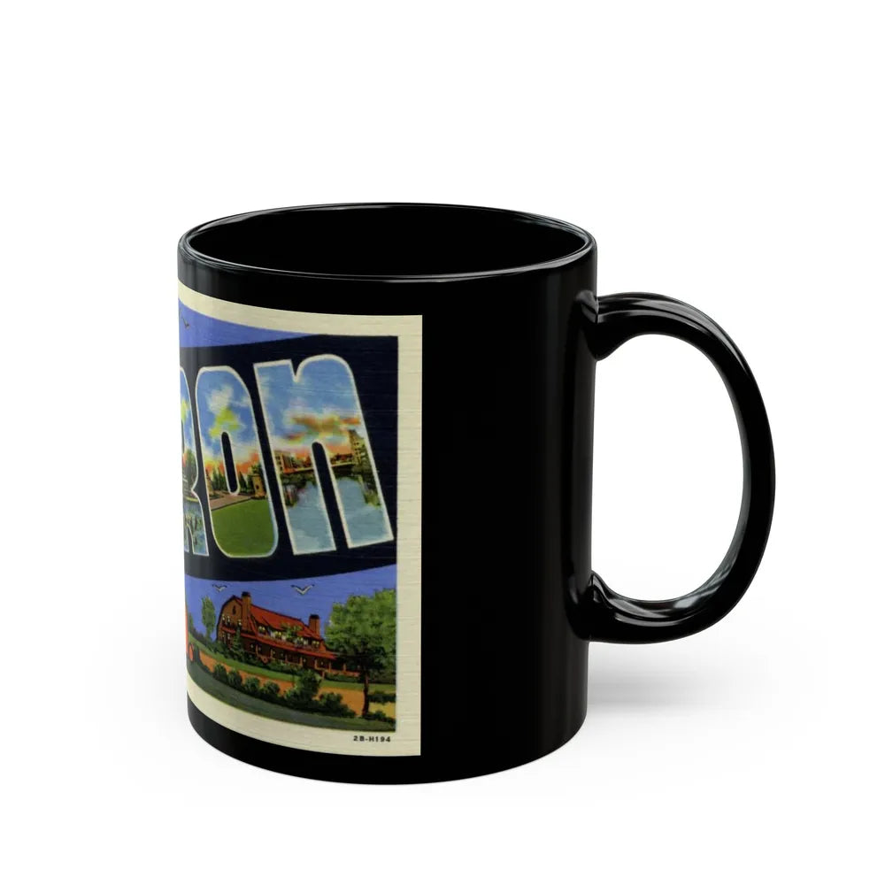 Greetings from Sharon PA (Greeting Postcards) Black Coffee Mug-Go Mug Yourself