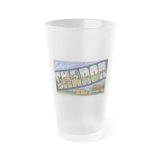 Greetings from Sharon PA (Greeting Postcards) Frosted Pint Glass 16oz Default Title - Go Mug Yourself