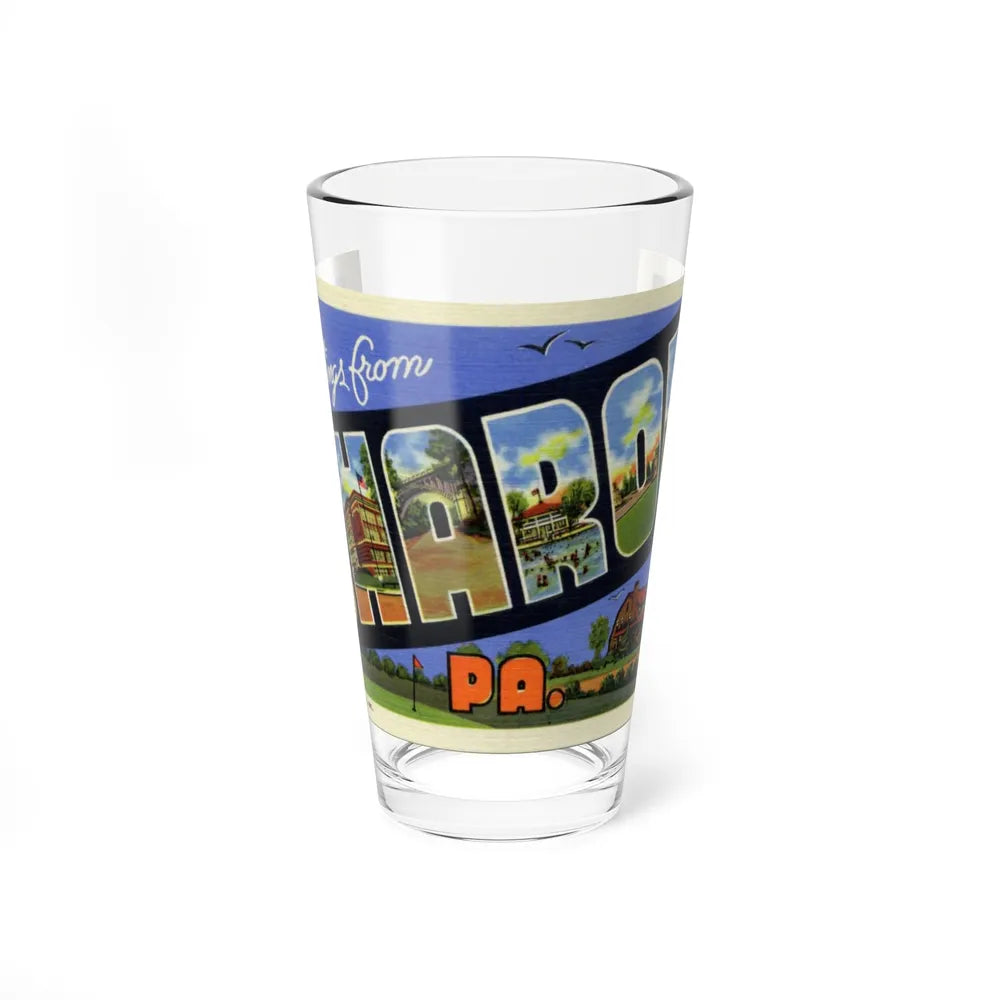 Greetings from Sharon PA (Greeting Postcards) Pint Glass 16oz-16oz-Go Mug Yourself