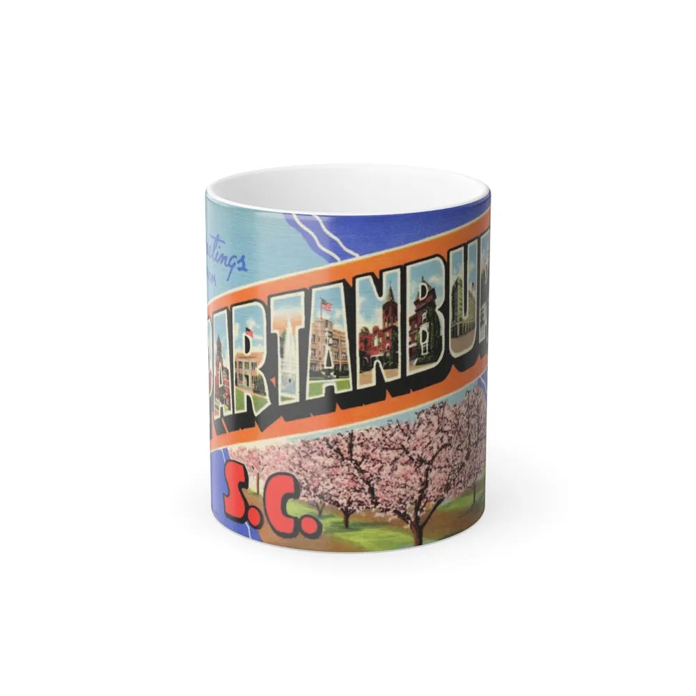 Greetings from Spartanburg SC (Greeting Postcards) Color Changing Mug 11oz-11oz-Go Mug Yourself