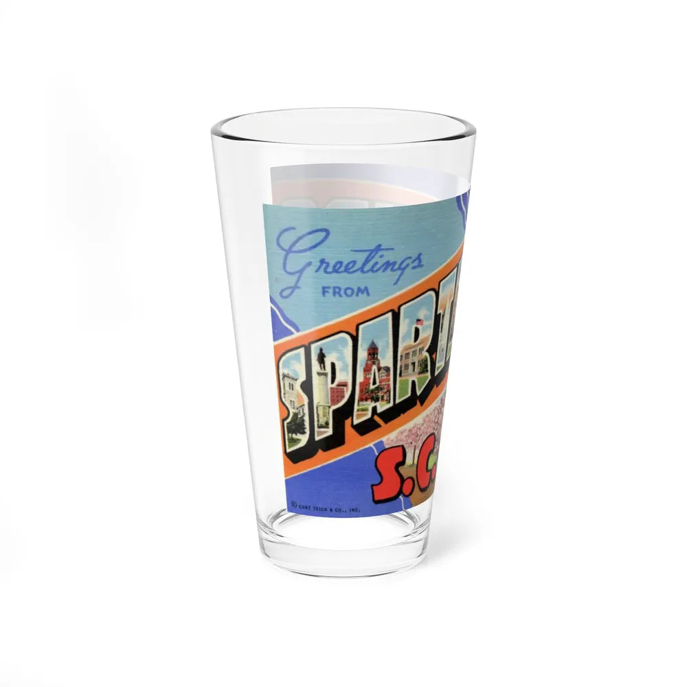 Greetings from Spartanburg SC (Greeting Postcards) Pint Glass 16oz-Go Mug Yourself