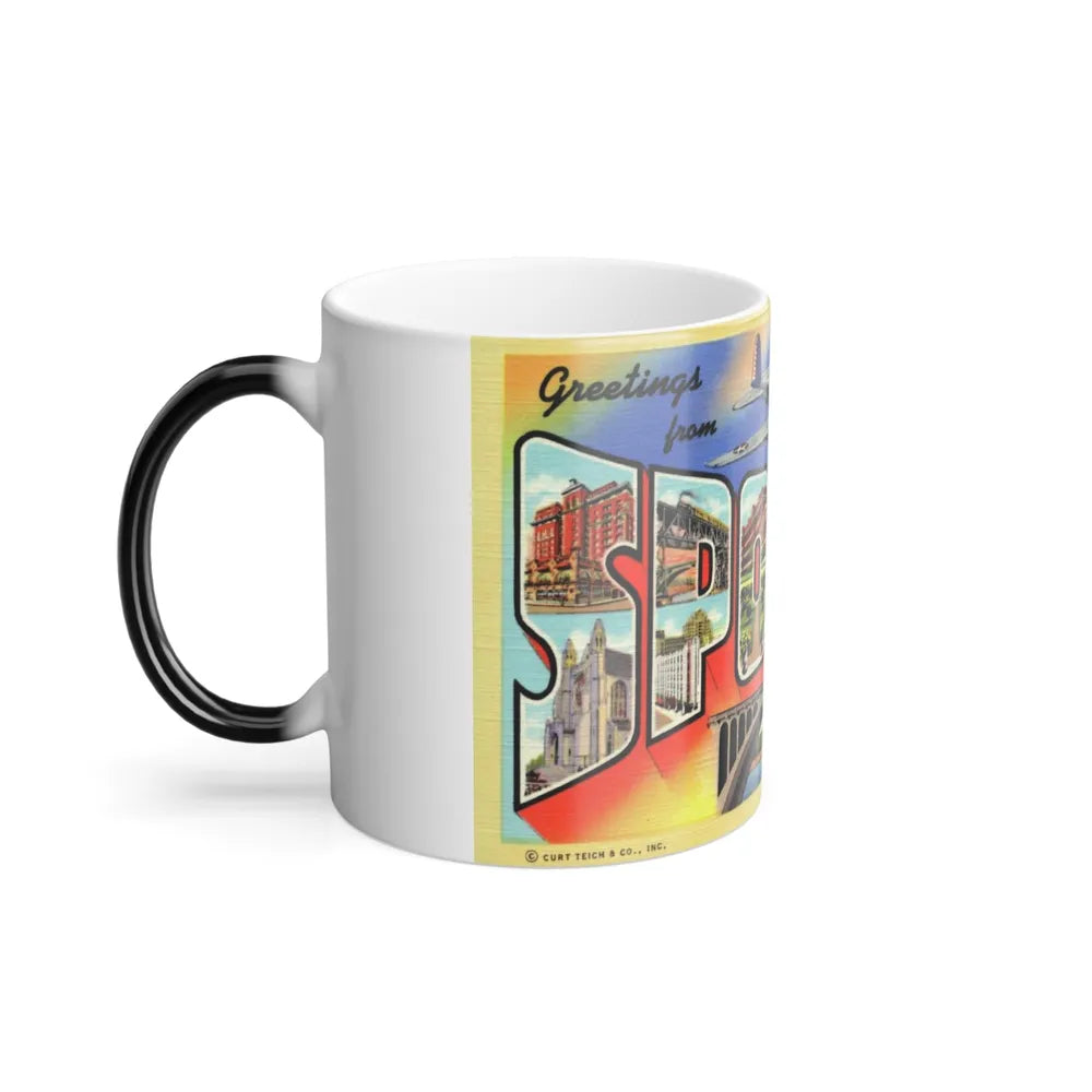 Greetings from Spokane Washington (Greeting Postcards) Color Changing Mug 11oz-Go Mug Yourself