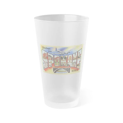 Greetings from Spokane Washington (Greeting Postcards) Frosted Pint Glass 16oz-Go Mug Yourself