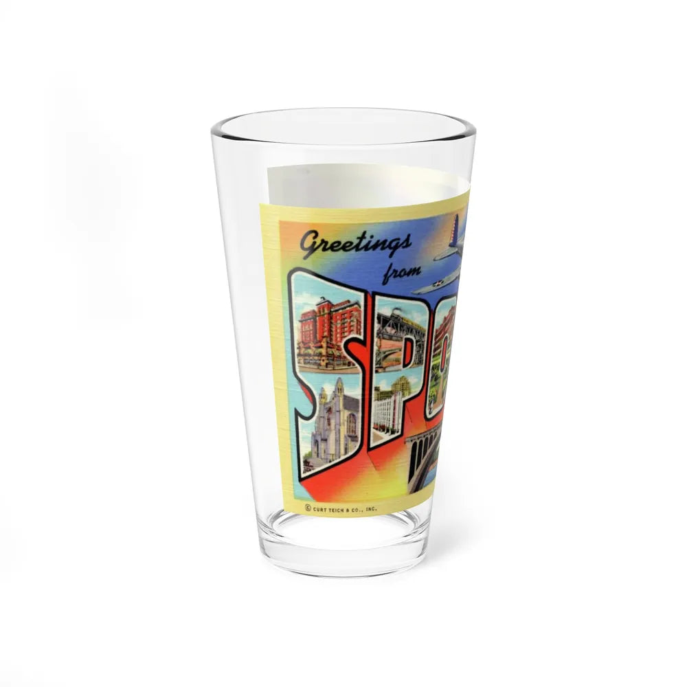 Greetings from Spokane Washington (Greeting Postcards) Pint Glass 16oz-Go Mug Yourself