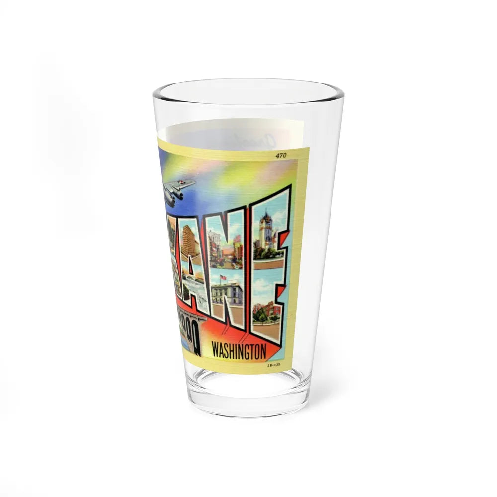 Greetings from Spokane Washington (Greeting Postcards) Pint Glass 16oz-Go Mug Yourself