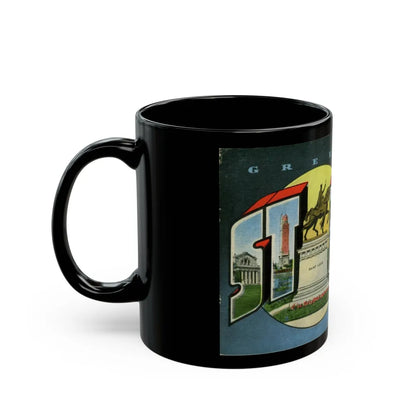 Greetings from St Louis Missouri (Greeting Postcards) Black Coffee Mug-Go Mug Yourself