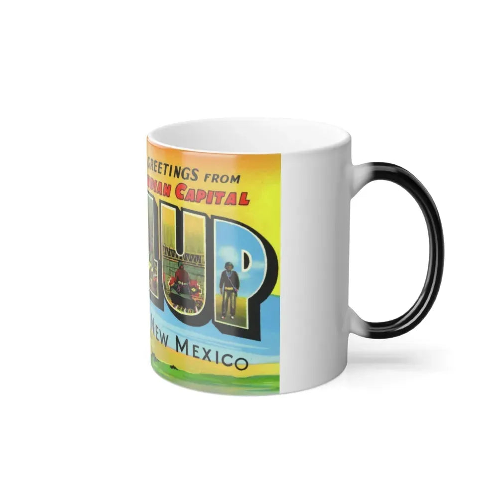 Greetings from the Indian capital Gallup New Mexico (Greeting Postcards) Color Changing Mug 11oz - Go Mug Yourself