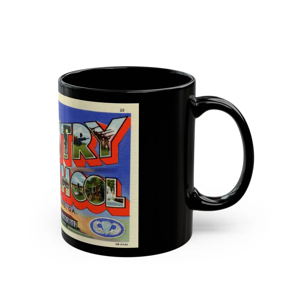 Greetings from the Infantry School Ft Benning GA (Greeting Postcards) Black Coffee Mug-Go Mug Yourself