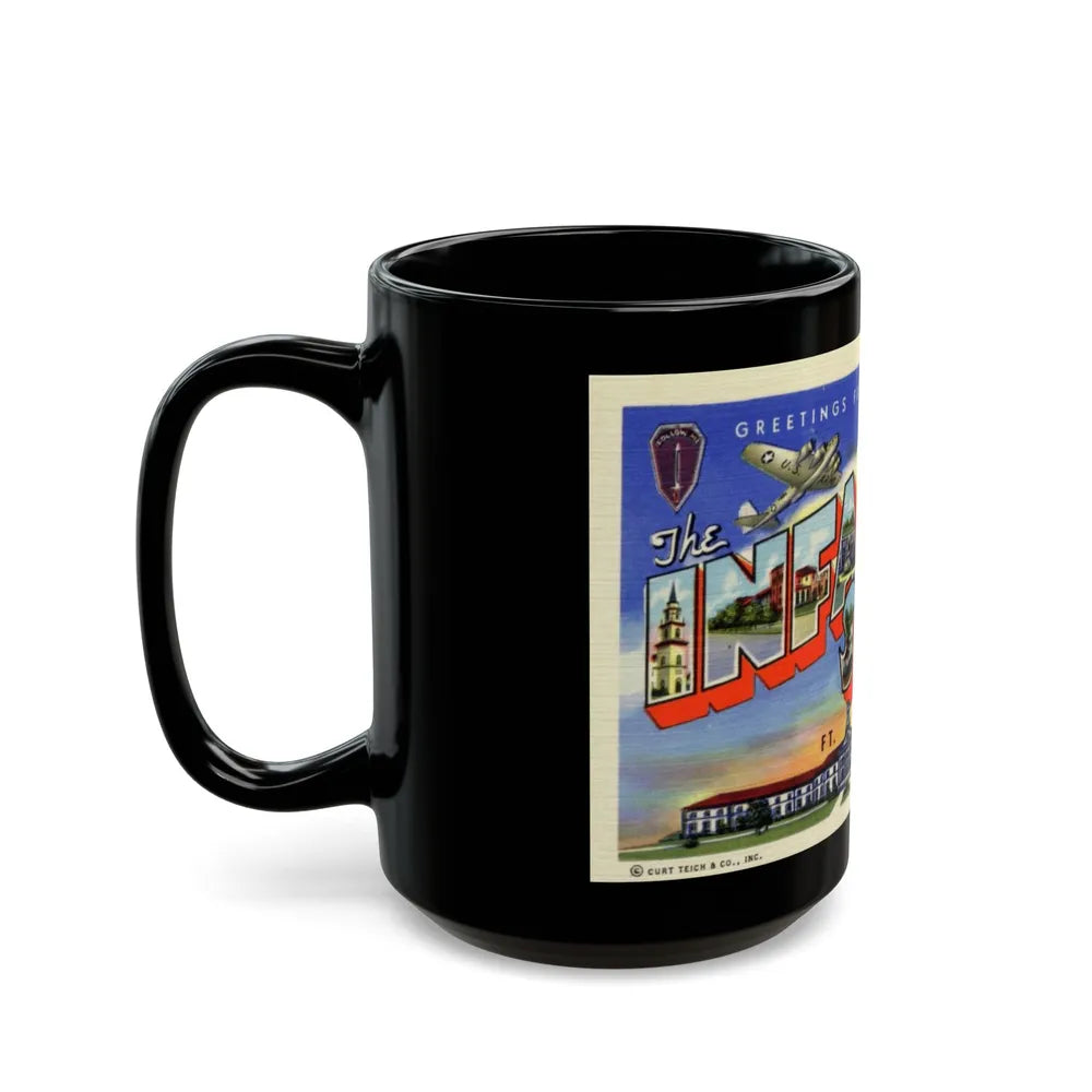 Greetings from the Infantry School Ft Benning GA (Greeting Postcards) Black Coffee Mug-Go Mug Yourself