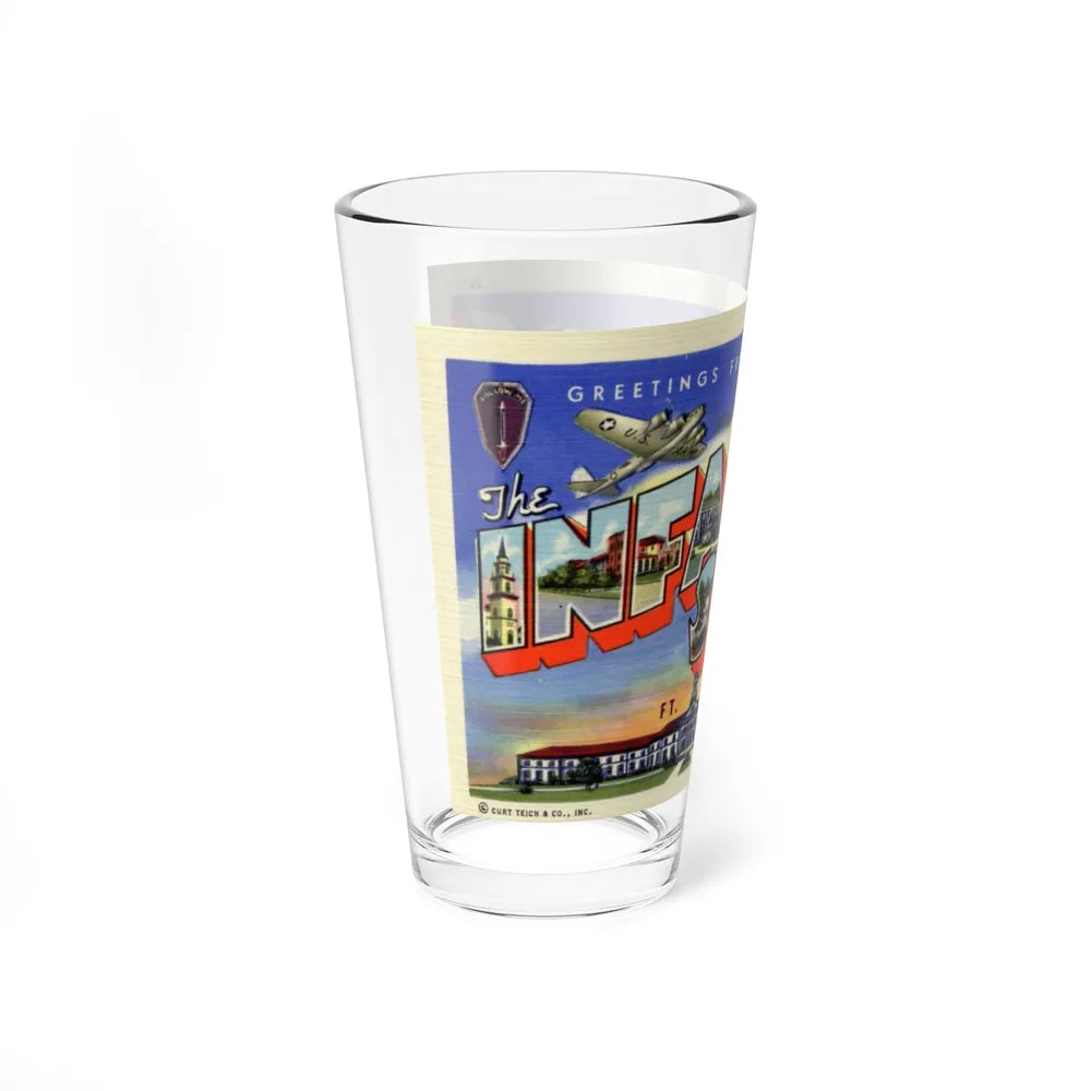 Greetings from the Infantry School Ft Benning GA (Greeting Postcards) Pint Glass 16oz-Go Mug Yourself