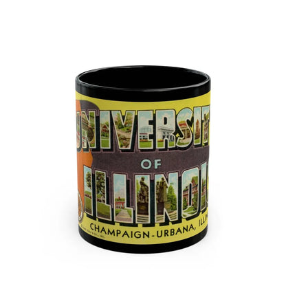 Greetings From The University of Illinois (Greeting Postcards) Black Coffee Mug-11oz-Go Mug Yourself