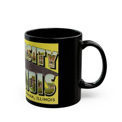 Greetings From The University of Illinois (Greeting Postcards) Black Coffee Mug - Go Mug Yourself