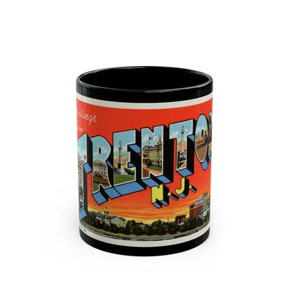 Greetings from Trenton N J (Greeting Postcards) Black Coffee Mug 11oz - Go Mug Yourself