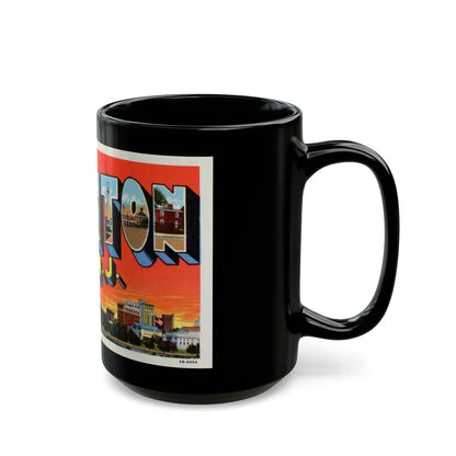 Greetings from Trenton N J (Greeting Postcards) Black Coffee Mug-Go Mug Yourself