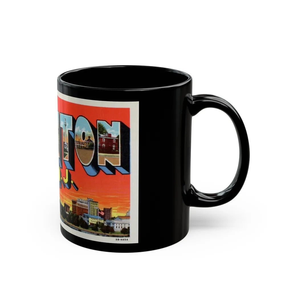 Greetings from Trenton N J (Greeting Postcards) Black Coffee Mug-Go Mug Yourself